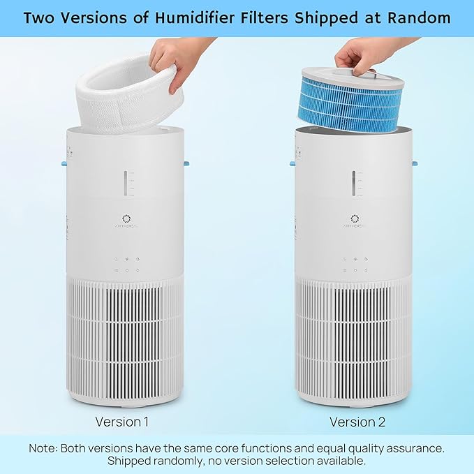 Airthereal 2-in-1 Air Purifier and Humidifier Combo for Large Room up to 1325 ft², 3-Stage Filters, Air Quality Monitor and Quiet Sleep Mode, Evaporative Humidifier with Hygrometer, AEH300