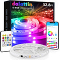 dalattin BGRIC 32.8ft LED Strip Lights for Bedroom, 5050 Smart LED Lights with Multiple Colors on One Line, Works with App & IR Remote, Music Sync for Room Decor Party Gaming