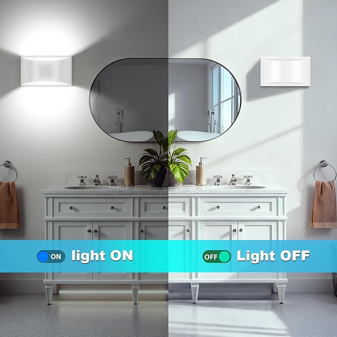 8 Pack White Modern LED Wall Sconce Hardwired Indoor Wall Lights Up and Down Wall Mount Light for Living Room Bedroom Corridor Hallway Conservatory Cool White 6000K(with G9 Bulbs)