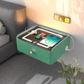 HOMEMORE Floating Nightstand with Charging Station Bedside Table LED Smart Bedside Table Wall Mounted Nightstand Green