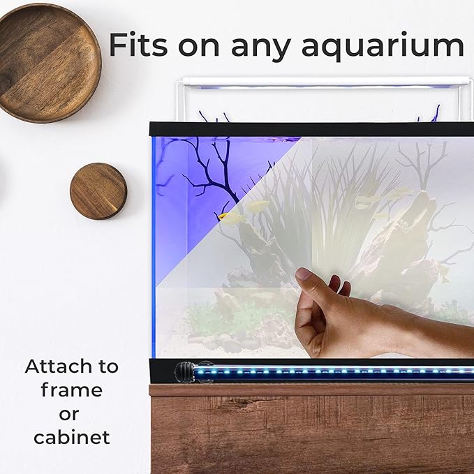 ColorCast Smart LED Aquarium Background Light Kit with Frosted Background Film | Smartphone and Voice Control | 24/7 Timers | Alexa and Google Home | for Aquariums, Terrariums and Vivariums | 18"-32"