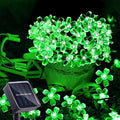 ITICdecor Solar Flower String Lights - Green Outdoor Waterproof 50 LED St. Patrick's Day Fairy Lights for Garden, Patio, Fence, Yard (Green)