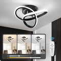 CANEOE Black Hallway Ceiling Light Fixtures 24W Dimmable LED Ceiling Light with Remote Control Modern Flush Mount Ceiling Lights for Bedroom Bathroom Kitchen Balcony Stair Aisle Ceiling Lamp