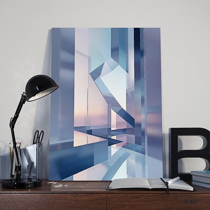 Futuristic Minimalist Wall Art – Abstract Digital Geometry Print – Modern Tech-Inspired Home Decor for Office & Living Room Poster for Room Aesthetics Canvas Wall Art Poster And Print 24x36inch(60x90c