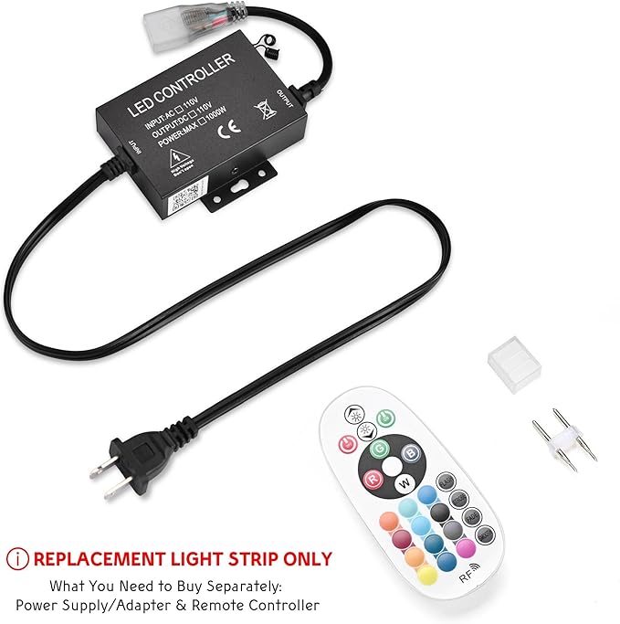 DELight AC 110-120V Waterproof IP65 Cozy 2700K Warm White Extension 10ft Railing Neon Rope Lights with Remote Control Dimmable Cuttable Flexible LED Strip Lights Outdoor Patio Retro Vibe DEL-D10W