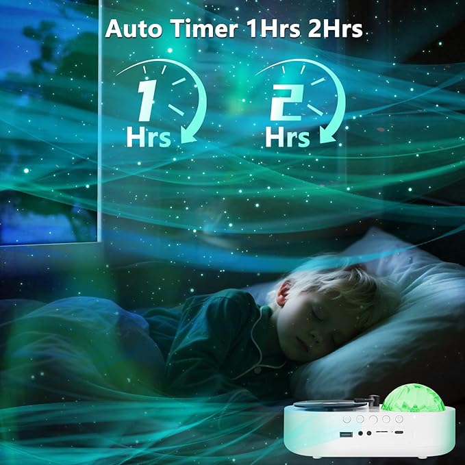 Galaxy Projector with Bluetooth Speaker, Rechargeable Aurora Lamp Northern Night Lights Ambient Lighting Star Projector with Remote for Room Decor Parties Gifts for Kids, Adults, Christmas, Birthday