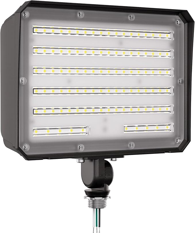 CINOTON 100W LED Flood Lights Outdoor, 15000LM IP65 Waterproof Security Wall Pack Lighting Fixture with 180° Knuckle for Court Porch Patio Garage 5000K Daylight AC100-277V 1 Pack