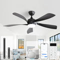Sofucor 52" Smart Ceiling Fan, Indoor/Outdoor Ceiling Fans with Lights and Remote, Compatible with Alexa/Google/App, 3-Color Light 6-Speed Timing Reversible DC Motor for Bedroom Living Room Patio