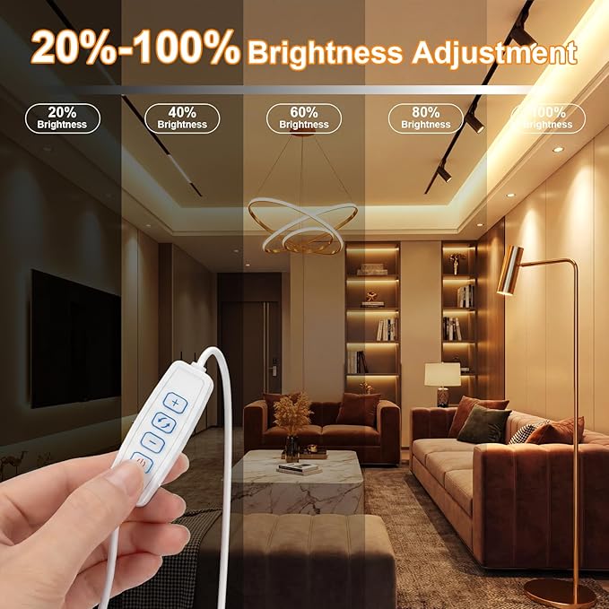 iNextStation 6.56FT/2M CCT COB LED Strip Light, 608LEDs LED Light Strips Dimmable 2700K-6500K, Cuttable DIY Design USB LED Lights, CRI93+ LED Tape Lights for TV Backlight, Cabinet, Mirror, Party Decor