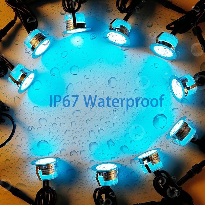 Smart WiFi LED Deck Lights 30 Pack, APP Control RGB Outdoor Lighting for Patio Deck Steps Landscape, Φ1.22" Low Voltage 12V Recessed Deck Lights Waterproof IP67,Compatible with Alexa/Google Home