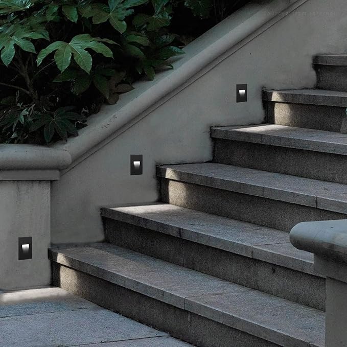 LEONLITE 12-Pack 3CCT 120V LED Step Lights, 3.5W 110LM 5%-100% Dimmable Indoor Outdoor Waterproof Vertical Stair Light, 3000K/4000K/5000K Selectable, CRI90, ETL, Aluminum, Oil Rubbed Bronze