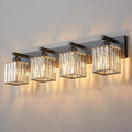 19.5" KnurledBrassWallSconcesSetof2,BronzeBathroomVanityLightFixtureswithWaterRipplesGlassTube,ModernLampforBedroom,LivingRoom,Hallway,Staise,Mirror,Kitchen