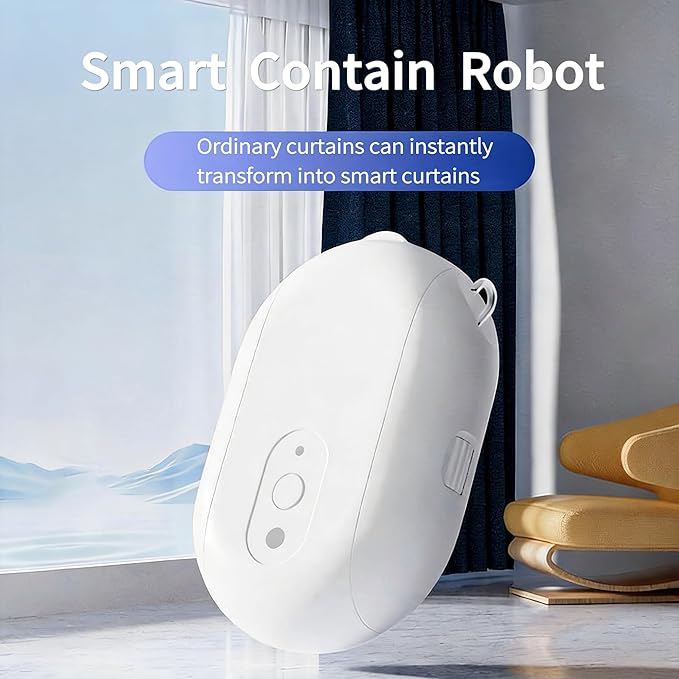 Smart Automatic Curtain Opener and Closer, Bluetooth Curtain Robot with App, Voice, Remote Control for U/T Rails Compatible with Alexa, Google Home, Tuya, Smart Life APP