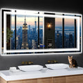 60"x28" LED Bathroom Mirror with Anti-Fog, Stepless Dimmable Lights, 3 Color Modes, Shatter-Proof Tempered Glass,Waterproof Design