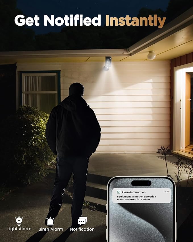Security Cameras Wireless Outdoor Battery: 2K WiFi Camera Indoor for Home Security System - Video Surveillance Equipment Waterproof - 5G Not Supported