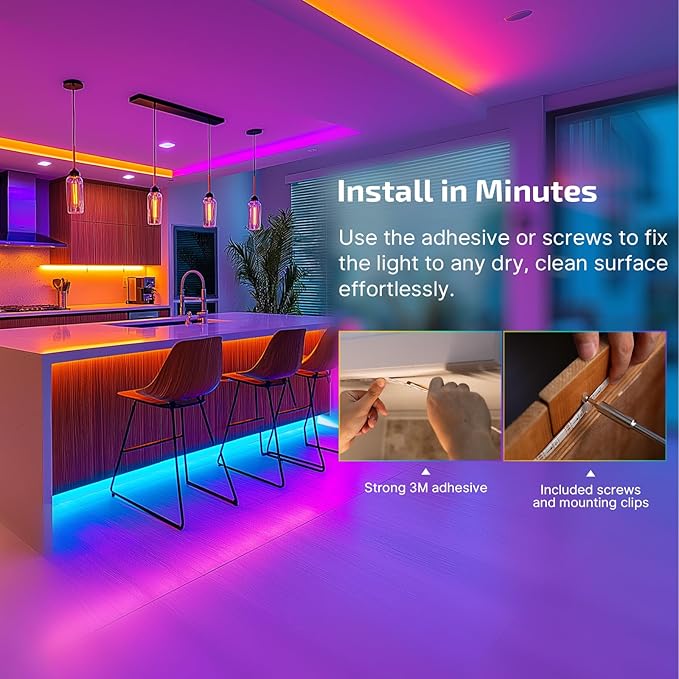 OLIGHT Ostrip 16.4ft RGB LED Strip Light, Smart App Control, Music Sync, DIY Color Modes, for Bedroom, Gaming, TV, Home Decor (Pack of 2)