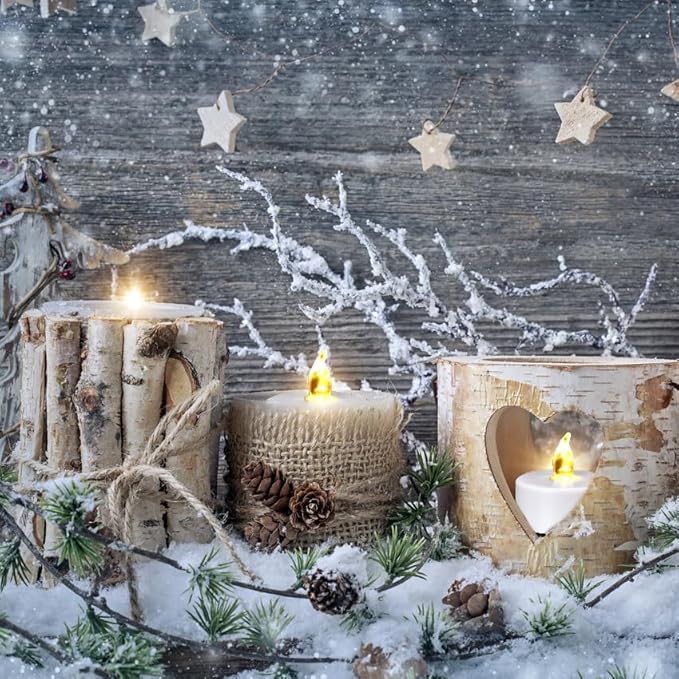 Tea Lights Candles Battery Operated with Remote Control, 24Pcs Flickering Flameless Candle with Timer, Long Lasting 400+Hours Led Electric Candle for Home Decor, Wedding, Party (WarmYellow)