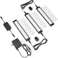 EShine 3 Pack 7 inch Black Smart Dimmable LED Under Cabinet Lighting Kit Compatible with Alexa, Google - Warm White (3000K)
