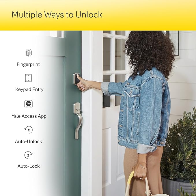 Yale Assure Lock 2 Touch Deadbolt, Black Suede Key-Free Smart Entry Door Lock with Wi-Fi Connected Touchscreen Keypad and Fingerprint Scanner for Code Entry and Remote Access, YRD450-F-WF1-BSP
