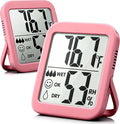Antonki 2 Pack Room Thermometer for Home, Hygrometer Indoor Humidity Meter Gauge, Digital Temperature and Humidity Monitor Sensor for House, Terrarium, Incubator, Greenhouse - Battery Included