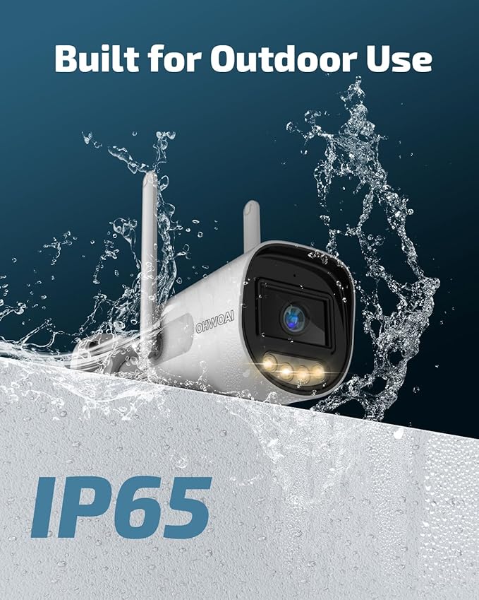 OHWOAI 《Dual Band WiFi & IP65 Waterproof》Wireless Outdoor Security Camera with Color Night Vision, Motion Detection, Remote Viewing WiFi Cameras, Home Video Surveillance