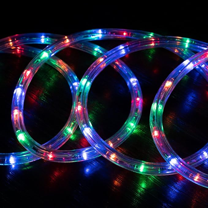 WYZworks 3312LEDs, 300ft LED Outside Rope Lights, Waterproof Permanent Outdoor ETL Certified Connectable Clear Tube, Christmas Palm Tree Holiday Decorative Landscape Patio Accent Lighting - Colorful