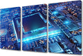 TUMOVO Home Decor Computer Processors CPU Poster Artwork Pictures Bathroom Decor Wall Art 3 Panel CPU Concept Contemporary Home Decor Print on Canvas Framed Ready to Hang (36" Wx24 H)