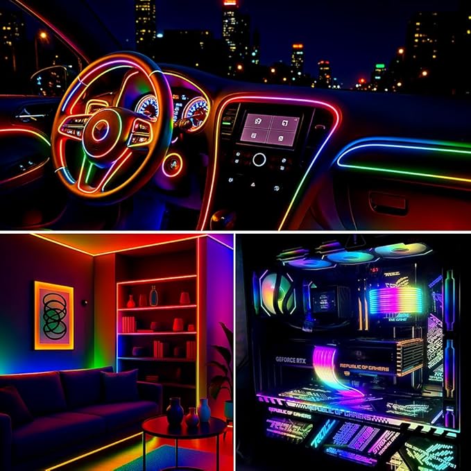 3.2FT WS2812B WS2812 3mm Ultra Narrow LED Strip,DC5V 100LEDs/m Individually Addressable Dream Color Flexible Smart Light Tape for Bedroom,Kitchen,Stage,TV Backlight(No Adapter or Controller)