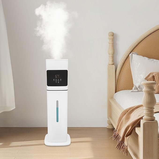 8L Smart Humidifier for Bedroom Large Room, Ultrasonic Humidifier with Remote Control Timer and Humidity Settings, Essential Oil Tray and Quiet Operation for Home Office