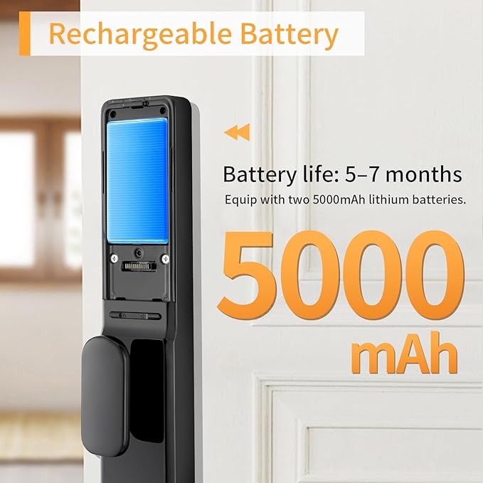 Smart Lock with Camera & Video Doorbell, 8-in-1 Keyless Entry Door Lock with Keypad, Smart Deadbolt for Front Door, Fingerprint Lock Built-in Wi-Fi, Voice Control & Remote Control, Two-Way Talk