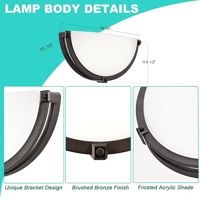 13 inch Dimmable LED Wall Sconce, Half Moon Wall Light Fixture, 3000K/4000K/5000K Color Temperature Adjustable, Modern Bathroom Vanity Light Fixtures，Super Bright 950 Lumen (Oil Rubbed Bronze)…