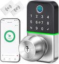 Keypad Smart Door Lock with Knob: Kucacci Keyless Entry Fingerprint Lock for Front Door - Keypad Digital Lock with Handle - Electronic Code Door Knob - Easy Installation - Generate Passcode Remotely