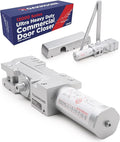 Ultra Heavy Duty Commercial Door Closer, Automatic Self Closing Door Hinges, ADA UL Grade 1-6 Listed, Door Closers Commercial High Traffic, Auto Door Closer, Hydraulic Spring Soft Close (Silver)