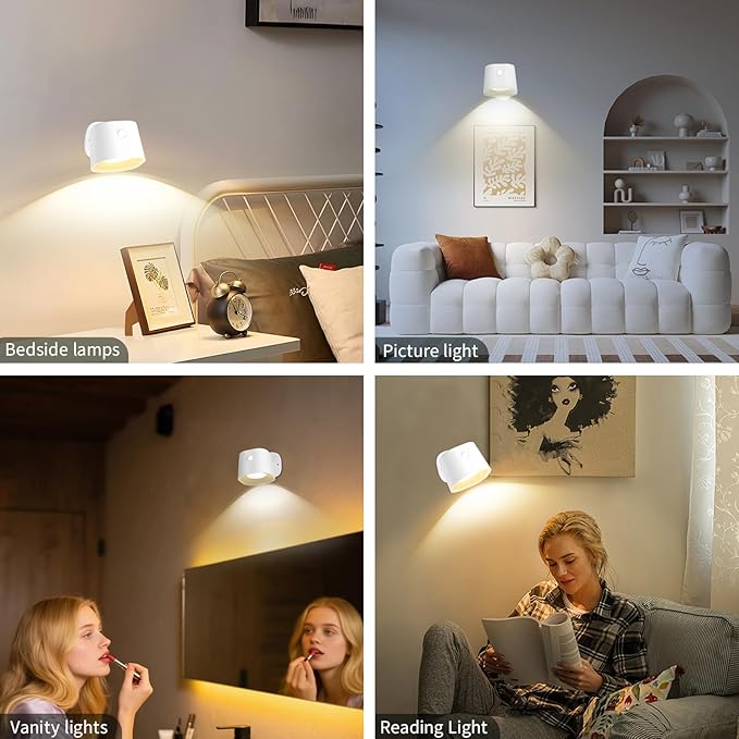 Motion Sensor Wall Light with Remote Control, 11 Lighting Mode & Dimmable Wireless Wall Sconces, 2200mAh Rechargeable Battery Operated Motion Sensor Light Indoor for Living Room Bedroom Hallway