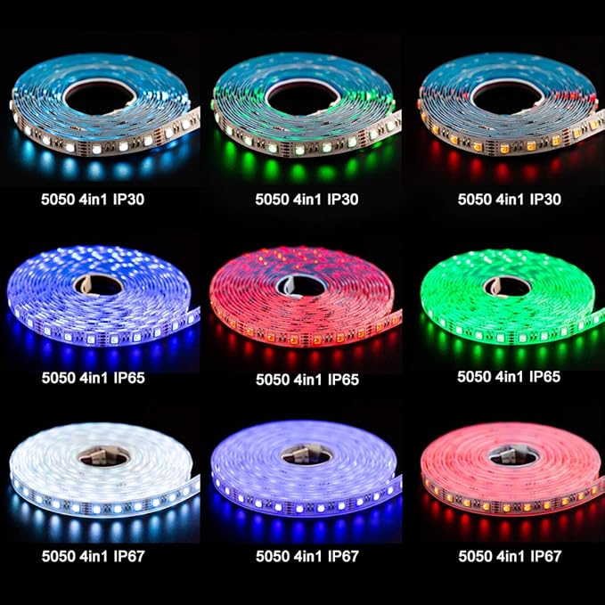 BTF-LIGHTING 5050 RGBW RGB+Warm White(2700K-3000K) 4 Colors in 1 LED Tape Light DC12V 5m 16.4ft 60LED/m Multi-Colored IP67 White 14mm PCB for Bedroom Kitchen Home Decoration(No Adapter or Controller)