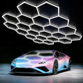 Hexagon LED Garage Light: Super Bright 40000LM Honeycomb Garage Light, 22 Hex DIY Hexagon Led Lights for Gym Basement Hair Salon