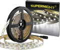 SUPERNIGHT LED Light Strip White, 6000K Daylight White Lights 16.4 Ft 300leds 60leds/m 5050 SMD Flexible Waterproof Tape for Boats, Bathroom, Mirror, Ceiling