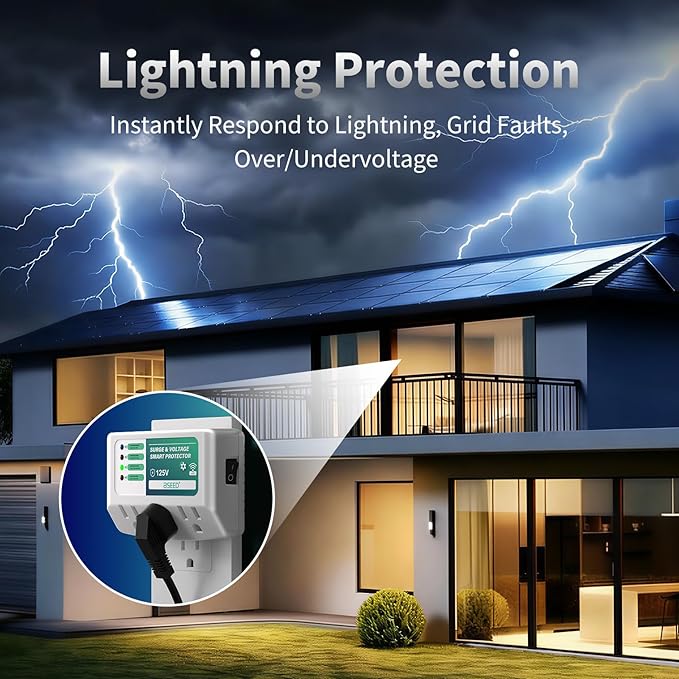 BSEED WiFi Smart Plug, 3 Outlet Surge Voltage Protector with Light Indicator, APP Control, Energy Monitoring, Wall Mount Power Suppressor for Refrigerator/TV/PC, 125V/1875W, FCC Listed,4 Pack