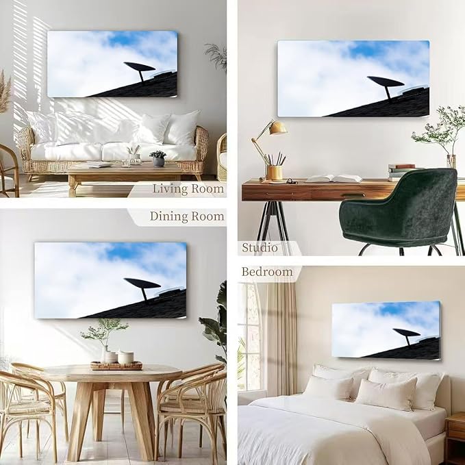 Wibinuki Wall Art Wall Decor Wall Paintings A SpaceX Starlink sellite dish is seen installed on a roof of a for Living Room Bedroom Bathroom Home Decor Can Be Hung Directly 20"x 40"