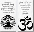 Blulu 2 Pcs Buddha Quote Decor Buddha Inspirational Quote Wall Art Meditation Room Chakra Decor Zen Wooden Hanging, Spiritual Gift for Home Yoga Living Room Women(Motivation)