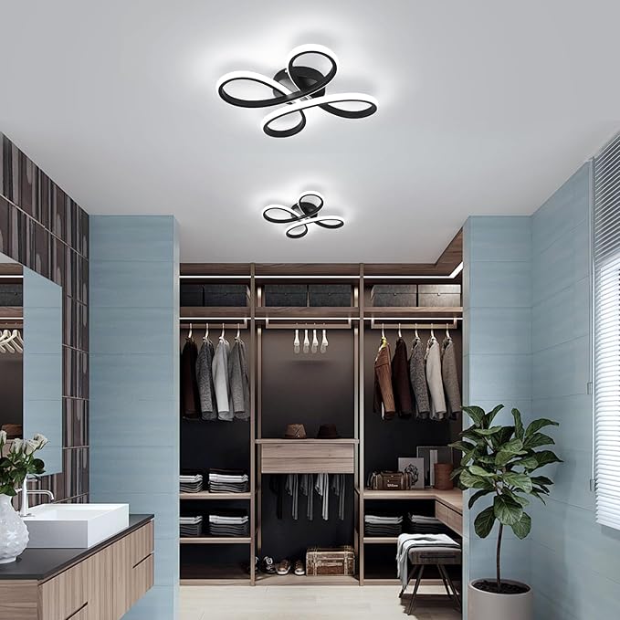 ADISUN Modern LED Ceiling Light, 6000K Semi Flush Mount Ceiling Light Fixture for Living Room, Bedroom, Corridor, Aisle, Hallway - Indoor Lamp, 2 Pack