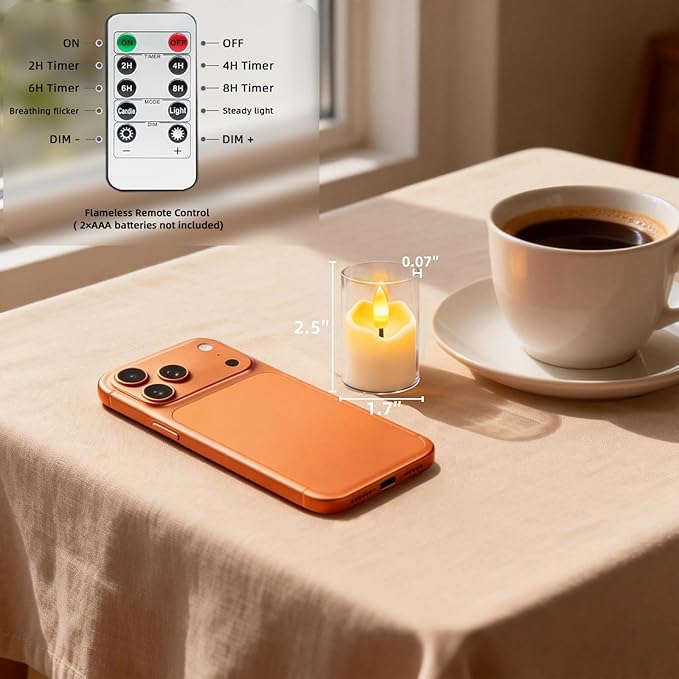 Rechargeable White Acrylic Flameless Tea Light 1.7"x2.5" with Remote Control & Timer, Flickering Warm White LED Votive Candles for Home, Wedding, Holiday Decor (Pack of 6)
