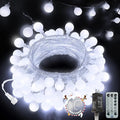2026 New Connectable 43FT Smart Voice Controlled String Lights Indoor Outdoor | 100LED White Globe Fairy Lights with Remote & Timer | 12 Modes Waterproof Twinkle Light for Classroom Room Decorations