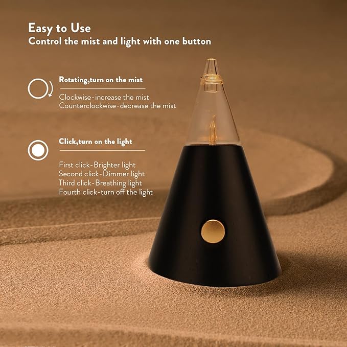 Professional Waterless Essential Oil Diffuser, Glass &Wood Aroma Oil Nebulizer with Cold Air Diffusion Technolgy, Essential Oil Scent Atomizing Machine for Home/Spa－Super Quiet