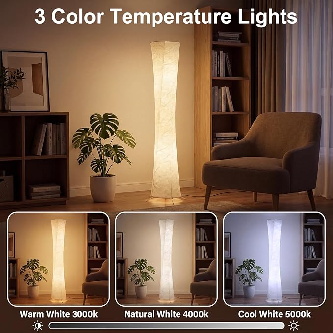 Floor Lamp, RGB Color Changing Led Smart Lamp, Music Sync, APP Remote Control, 62'' Standing Lamp for Living Room Bedroom Game Room