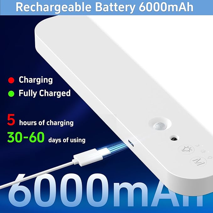 Rechargeable Motion Sensor Ceiling Light with Remote - Magnetic Wireless Closet Lights, 400LM Closet Lights Motion Sensored Indoor for Bathroom Closet Pantry and Hallways