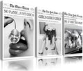 New York Trends Black and White Newspaper Wall Art,12x16In Vintage Healine Canvas Bedroom Wall Decor,Funky Feminist Framed Posters,Do It for The Plot,Bathroom Artwork for Bar Cart Girl Dorm Apartment Decorative,Framed