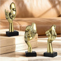 Modern Living Room Decoration - Gold Abstract Sculpture Decor For Shelves, Thinker Statues Set Of 3, Resin Face Knick Knacks Home Decor For Office Bookshelf, Shelf Side, Table, Gift For Friends