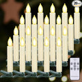 LED Christmas Candles, Flickering Clip on Candles for Christmas Tree, Battery Operated with Remote Timer, Warm White Light, Flameless Taper Candle for Home Christmas Decor, Set of 20