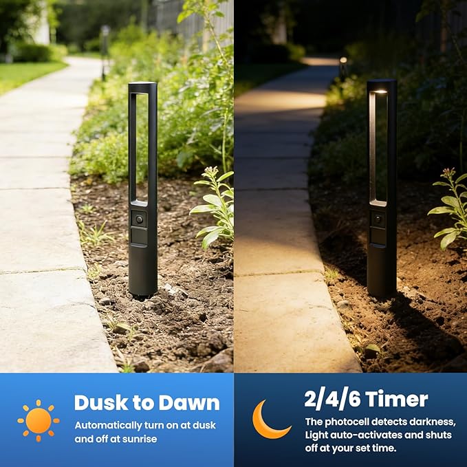 All-in-One Low Voltage Landscape Lighting Kit, 8-Pack Pathway Lights with Transformer Dusk to Dawn Outdoor Lighting 5CCT, IP66 Waterproof Landscape Lights with Connectors 100FT Wire for Patio